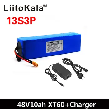 

LiitoKala 48V 10ah 48V battery Lithium Battery Pack 2000W electric bicycle battery Built in 50A BMS XT60 Plug+4.6V 2A charger