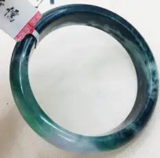 52mm-54mm Натуральный бирманский Изумрудный нефрит элегантный 52-62 масло зеленый двойной цвет браслет принцесса женский нефритовый браслет отправить страну certify - Цвет камня: 52mm-54mm