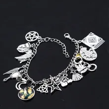 Горячая Сила из трех книг теней очаровательные браслеты зеркало перо Звезды Луна платье краска наручники дизайн ювелирные изделия для женщин подарок