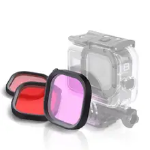 3 шт. фильтры для объективов розовый фиолетовый красный 3 цвета квадратный корпус для дайвинга наборы фильтров для объективов для GoPro HERO8 черный