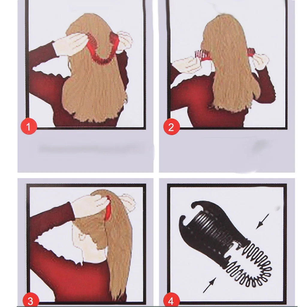Боковая расческа для волос, пластиковые резинки, плетеная расческа для волос, для укладки, парикмахерские принадлежности, головной убор, инструмент для удержания волос, конский хвост 1030