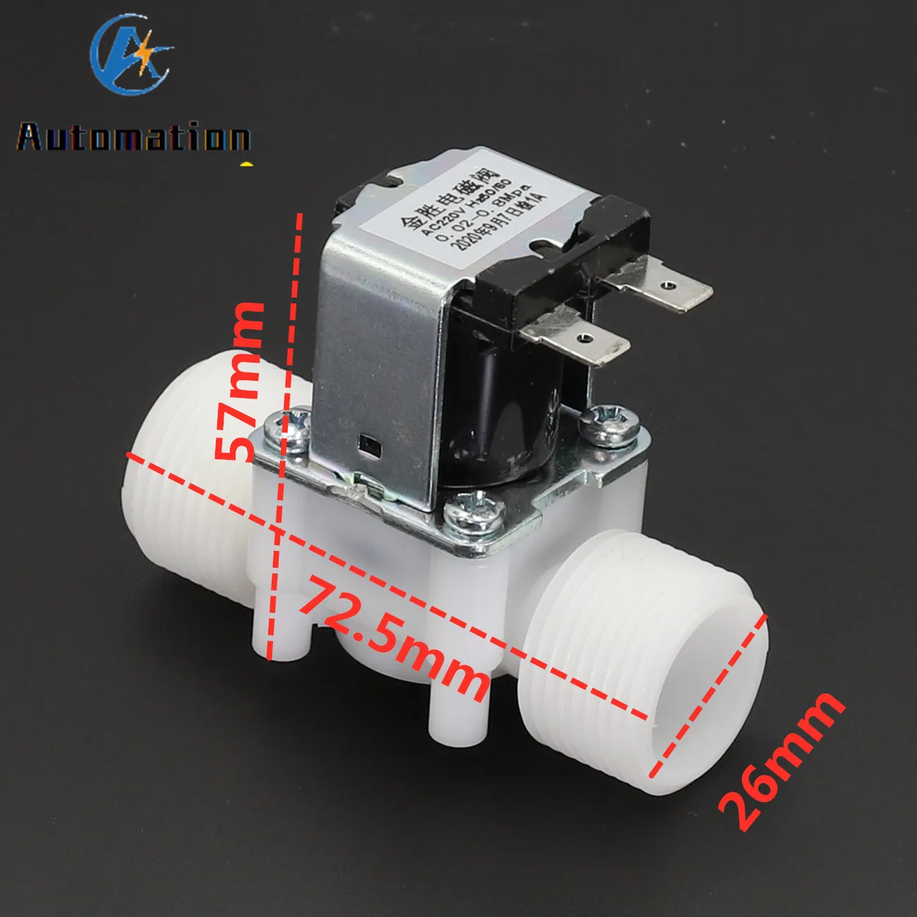 valvula solenoide de agua plastico tamanho 05