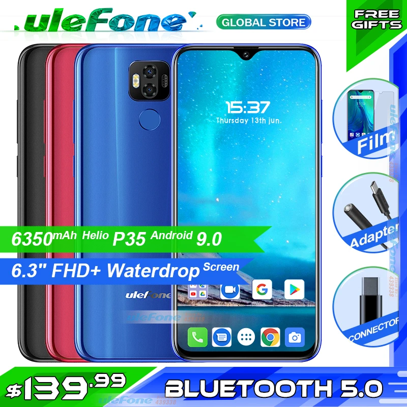 Ulefone Power 6 смартфон с 5 дюймовым дисплеем восьмиядерным процессором Helio P35 ОЗУ 4 Гб