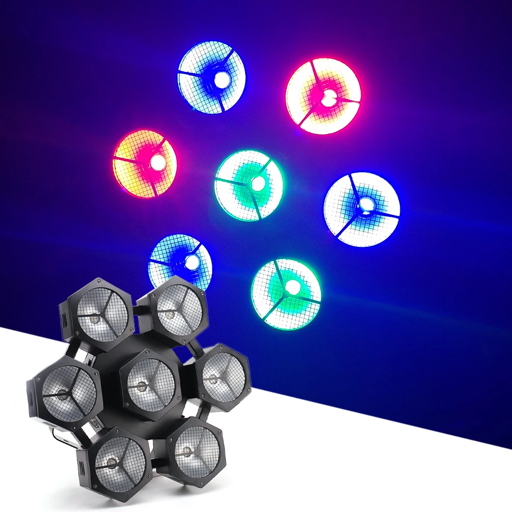 7X40W Cob Rgbw 4 In1 Led Effect Light Dmx Stage Full Color Strobe Dj Disco Led Music Party Wash Effect Lights Per Bar Xmas Club