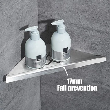 

Punch Free Stainless Steel Bathroom Corner Shelves Wall Mounted Rack Shower Storage Triangle Basket Set Accessories Bahtroom