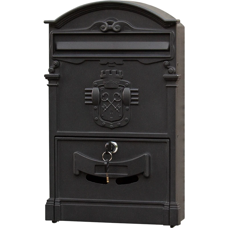 Shawen Black Почтовый ящик, европейская вилла с замком, коробка с надписью, уличная Водонепроницаемая коробка с буквами, настенные заметки, ящик для предложений, креативный Ретро почтовый ящик - Цвет: Shawen Black