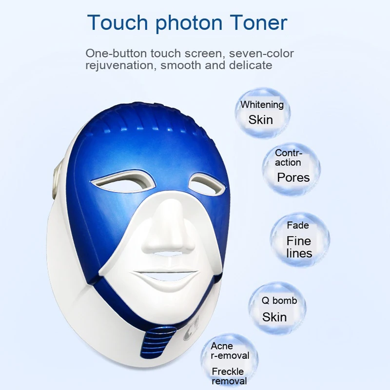  Rechargeable 7 Colors Led Mask Household Photon Led Facial Mask Face Neck Skin Care Egypt Style Pho - 4000511332638