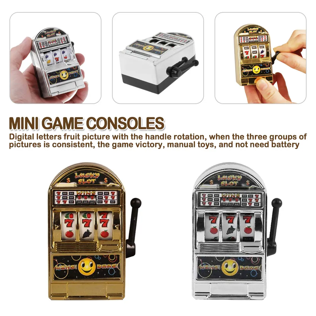 Coin Bank Toy Crazy Diamonds Slot Machine Adult Home Casino Jackpot Game Spin
