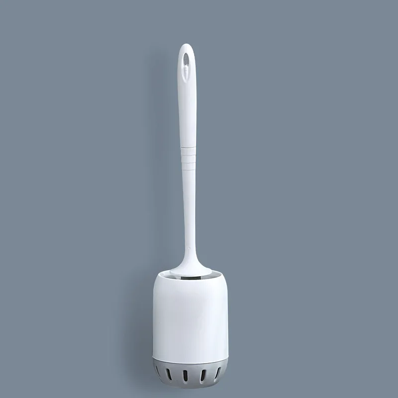 Wallmounted White GESEW Туалетная домашняя щетка для чистки щетка из термопластичной резины Настенная/напольная длинная ручка аксессуары для чистки ванной комнаты - Цвет: Wallmounted White