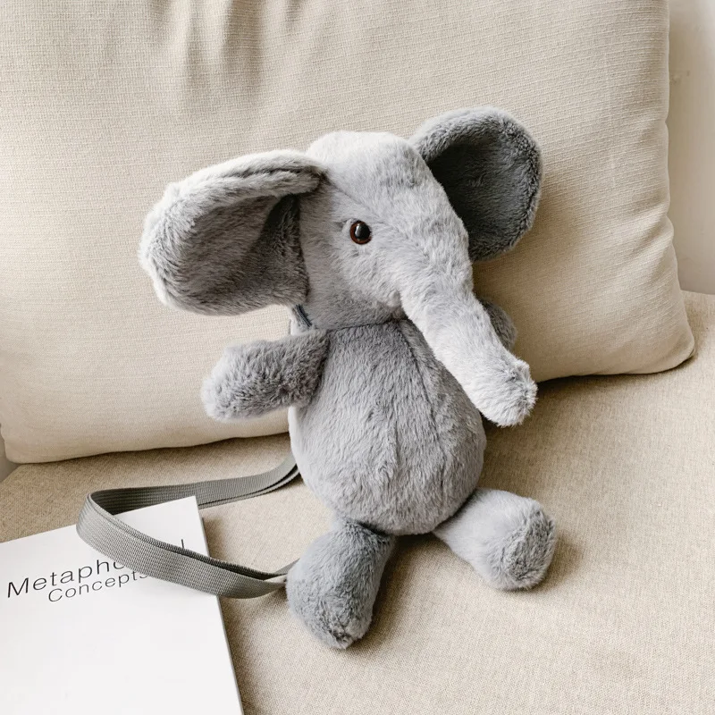

Cute Adorable Bag Women's Bags Cartoon Cute Shoulder Doll Package Girls Baby Elephant Plush Bag