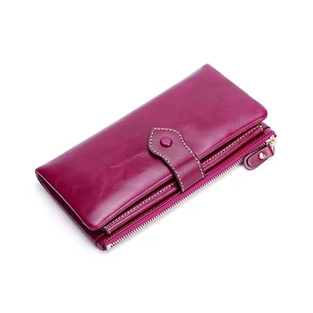 

XIYUAN Women cowhide Genuine leather long zipper Wallet passcard coin pocket card holder female clutch purse for girl gift bag
