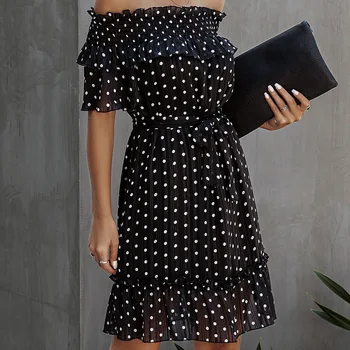 

Short Women Dress 2020 New Beach Summer Dresses Casual Dot Ladies Dresses Summer Fashion Party Mini Dress Women DR1987