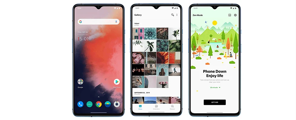 Global Firmware Oneplus 7T 8GB 128GB 256GB Mobile Phone Snapdragon 855 Plus 6.55" 48MP Triple Camera 4G Android 10.0 NFC phone