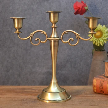 

Nordic Copper Candle Holders Gold Modern Evening Dining Room Table Tabletop Wedding Three Heads Porta Velas Home Decor BE50CD