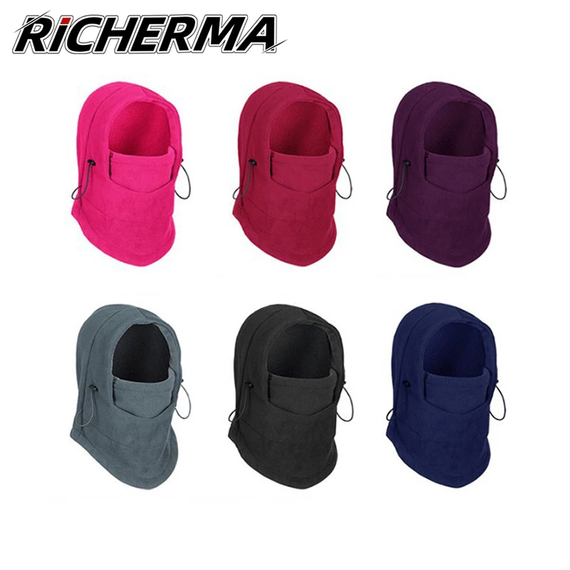 Men Winter Fleece Balaclava Face Shield Mask Motorcycle Women Adjustable Hood Neck Warmer Biker Moto Motorbike Motocrossing Ski