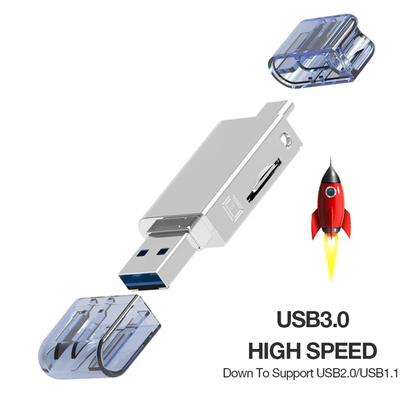 2 в 1 type-C USB3.0 к Micro-SD/NM кард-ридер для мобильного/ПК Использование Nano карт памяти ридер для huawei Mate20/P30 Pro