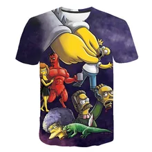 Г. Веселая Детская футболка с 3D принтом Симпсоны летние высококачественные топы с короткими рукавами для мальчиков и девочек