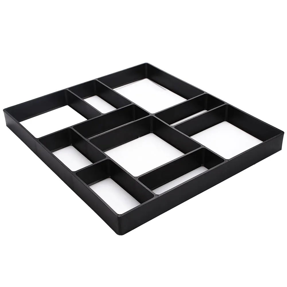 

Pavement Mold DIY Black Concrete Molds Garden Path Maker Mold Plastic Beautiful Slate Courtyard Decorate Cement Road Stones