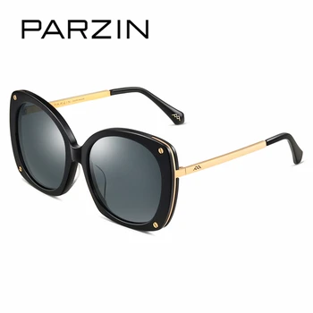 

PARZIN Brand Elegant Square Sunglasses For Women Real Polarized Lens Big Frame Glasses For Driving Summer Anti-UV Accessories