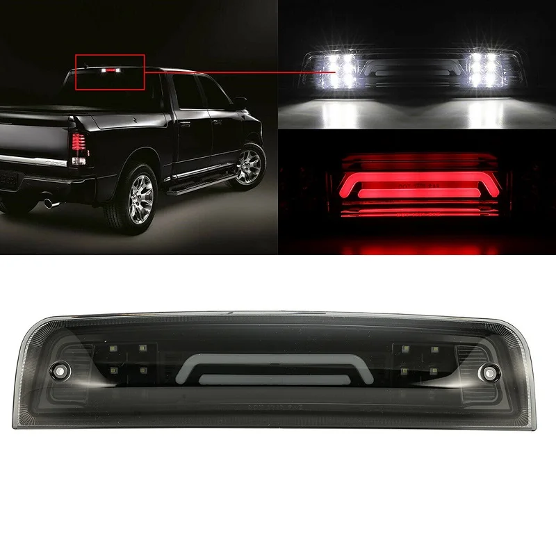 Замена для 2009- Dodge Ram 1500 2500 3500 сзади 3rd хвост светодиодный тормозной сигнал грузовой фонарь 55372082AE 55372082AF - Испускаемый цвет: Black