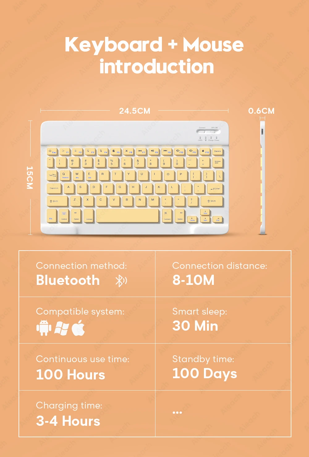 teclado sem fio para android ios windows