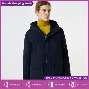 

SELECTED Men's Mid-length Pure Color Hooded Duck Down Jacket | 419412550