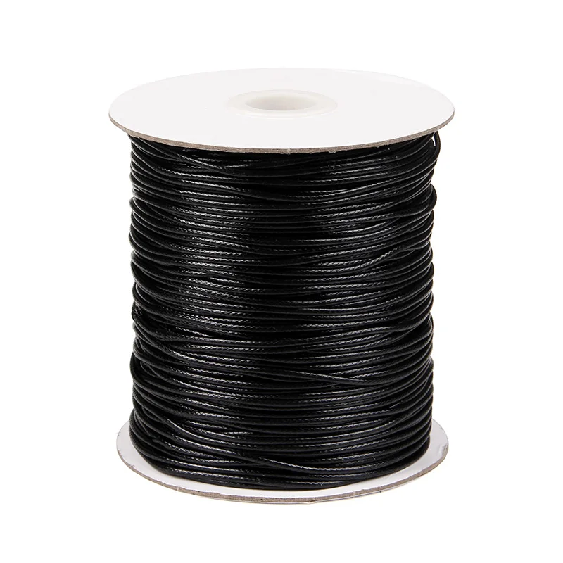 Wholesale 160/320 meters 1 Roll 0.5/ 0.6/0.7/1/1.5mm Black Korean Wax Cord Beading Thread Braided Rope String Jewelry Findings