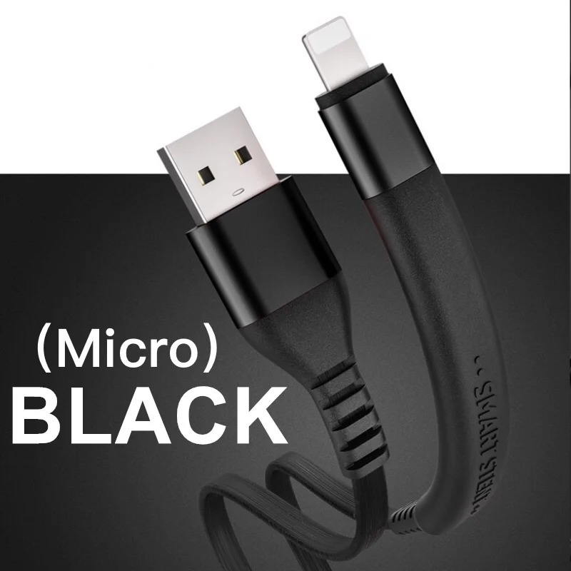 1,2 м USB кабель с поддержкой Micro USB шнур для быстрой зарядки данных для samsung huawei Xiaomi iPhone usb кабель для зарядки type C зарядное устройство - Цвет: For Micro Black