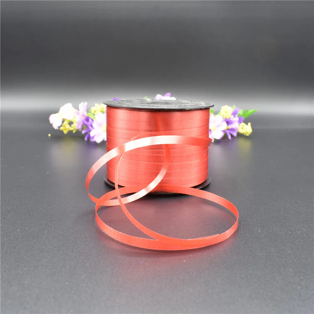 Red 5mmX100Yard Воздушные шары ленты лента-лазер для вечерние украшения подарки на день рождения Свадебные украшения Фольга атласная лента завивка DIY аксессуары - Цвет: Red 5mmX100Yard