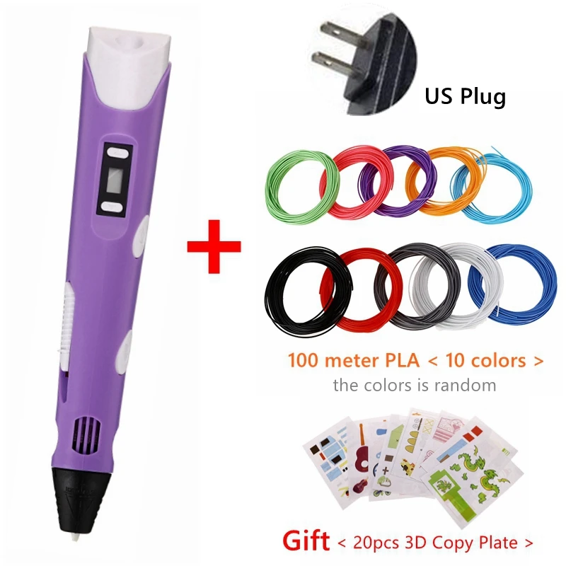 

2020 3D Pen 3D Printing Pen Pencil 3D Drawing Pen Stift With 100M PLA Filament 1.75mm For Kid Child Education Creative Toy Gifts