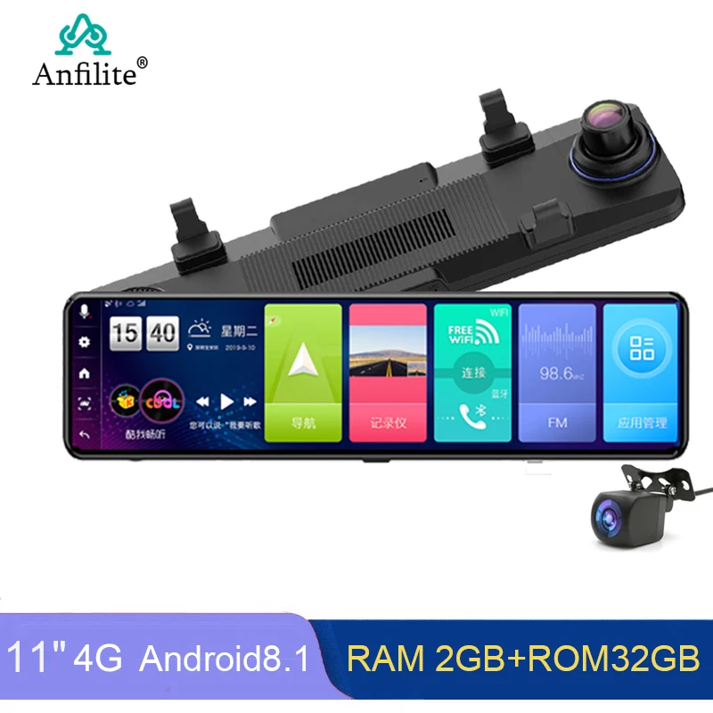 Anfilite автомобильное умное зеркало заднего вида DVR GPS-навигация 10 88 &quotсенсорный
