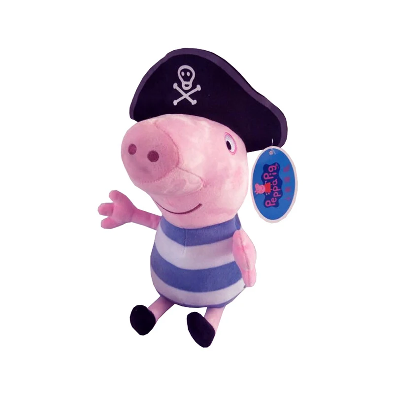 pirate George 30 см оригинальные Свинка Пеппа Джордж Животные Мягкие плюшевые игрушки семья розовый Свинка Пеппа медведь куклы рождественские подарки игрушки для девочек детей - Цвет: pirate George