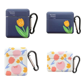 

Beautiful Flower Square Case For Apple Airpods 1/2/Pro3 Protective Bluetooth Wireless Soft Silicone Earphone Cover