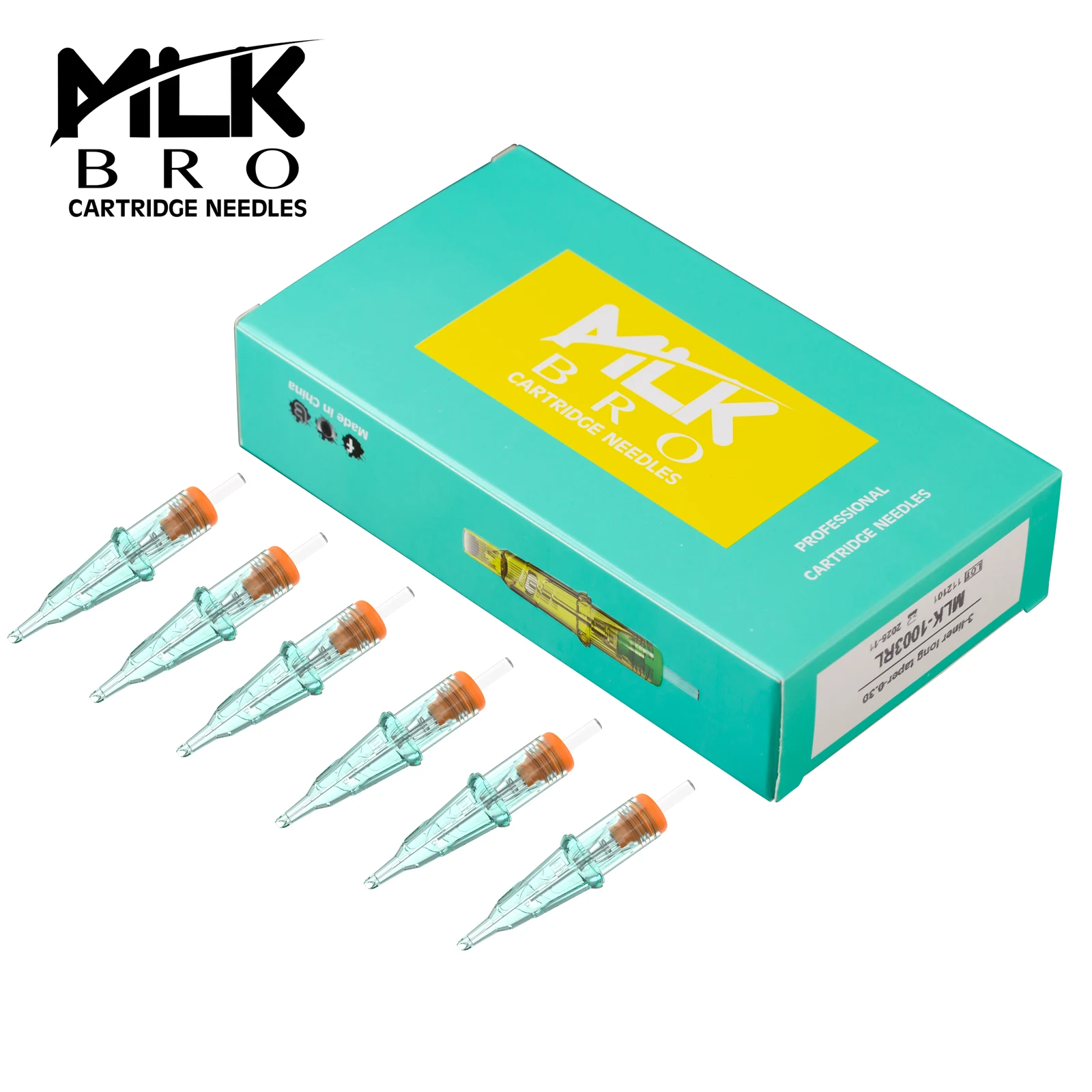 MLK BRO Cartridge Tattoo Needles Round Shader Sterilized Safety Needles for Rotary Tattoo Machine Pen Tattoo Supplies 20pcs/box