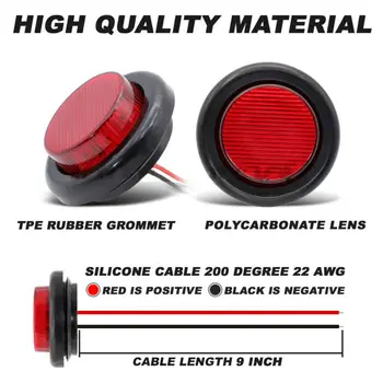 

10pc Side marker lights Round Amber Side Marker Clearance Trailer Truck