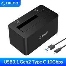 

ORICO HDD Docking Station Type C SATA 3.0 to USB3.1 Gen2 10Gbps Hard Drive Docking Station Enclosure for 2.5/3.5 inch SSD HDD