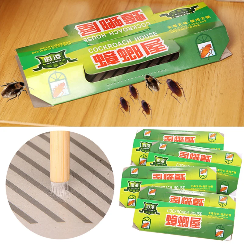SOLEDI Paperboard Economic Blackbeetle Trap Bait Cabinet Kitchen Environmental COCKROACH HOUSE Room Roach Glue 10PCS Clean