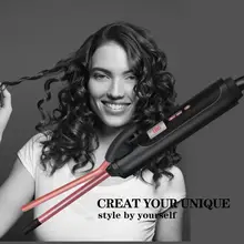 Новинка 110-240 В щипцы для завивки волос керамический нагревательный стержень 9 мм 26 мм Диаметр щипцы для завивки волос с ЖК-дисплеем температуры, черный инструмент для стайлера