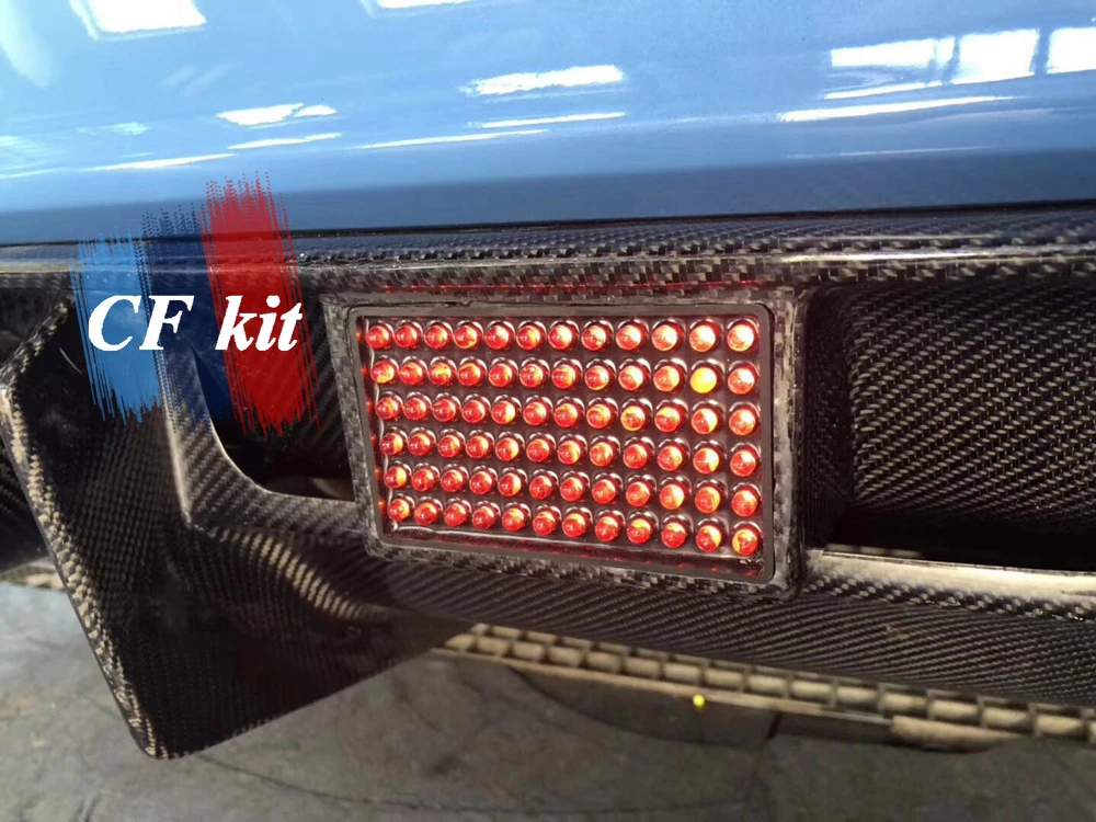 CF комплект PSM стильный диффузор глушителя из настоящего углеродного волокна задний спойлер бампера для BMW F80 M3 F82 M4 с светодиодный Ligth автомобильный Стайлинг