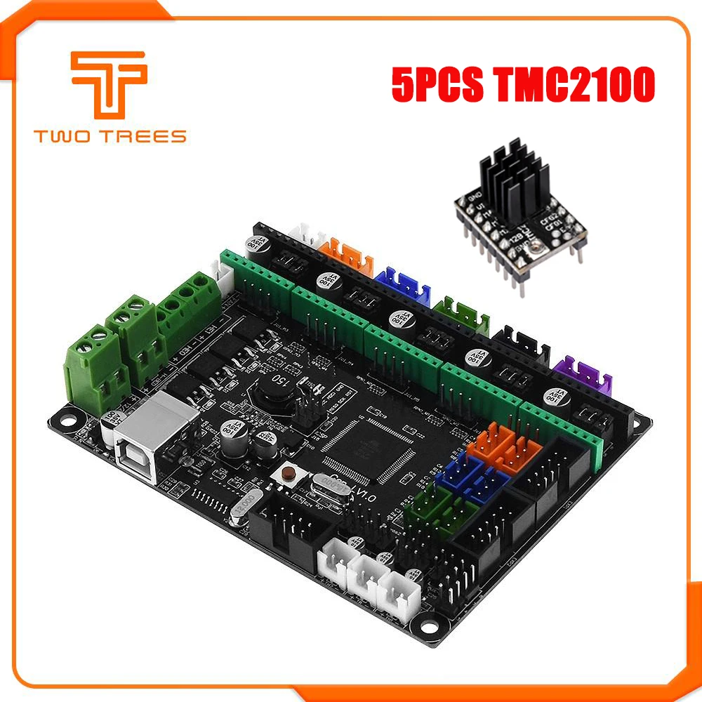 With 5pcs TMC2100 MKS Gen L V1.0 плата управления печатной платы Reprap Ramps 1,4 skr v1.3 поддержка A4988/DRV8825/TMC2208/TMC2130 драйвер для деталей 3d принтера - Цвет: With 5pcs TMC2100