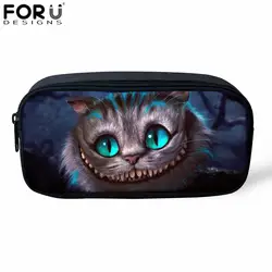 FORUDESIGNS/женская сумка для макияжа Чеширский пенал с изображением кота рулон карандашей, сумка для детей, Студенческая сумка для хранения