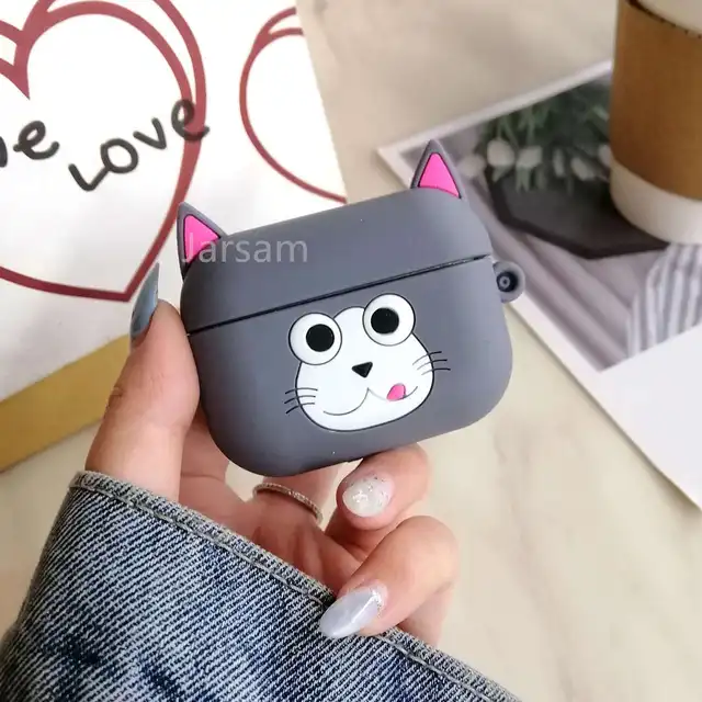 Cartoon Silicone Case For Airpods Pro Case Wireless for airpods pro Case Cover Earphone Case For Air Pods pro Greycat