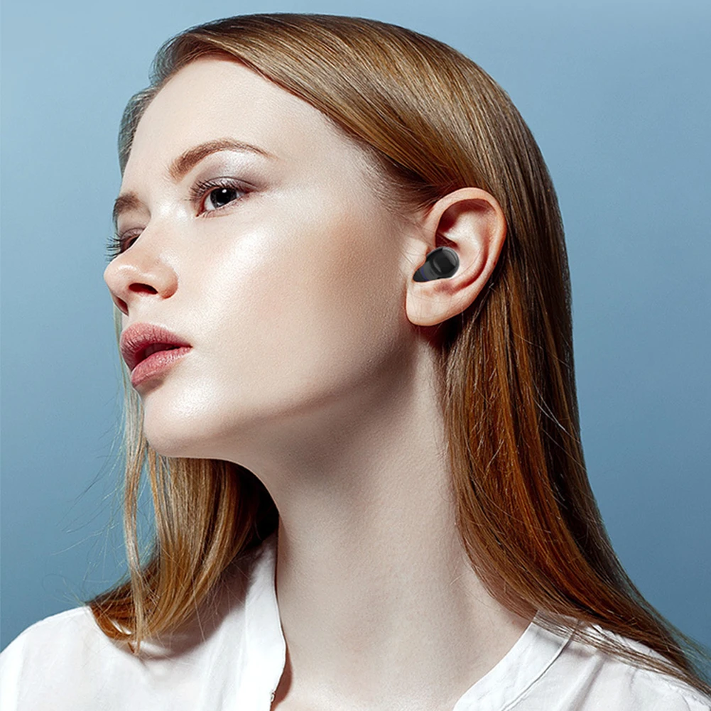 С микрофоном в ухо стерео звук беспроводной Bluetooth наушники шумоподавление сенсорное управление Автоматическое Сопряжение перезаряжаемый