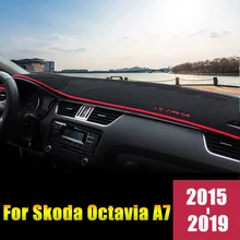 Коврик для приборной панели автомобиля Skoda Octavia A7 LHD Избегайте подкладок под светильник, защита от УФ-лучей, аксессуары для ковров