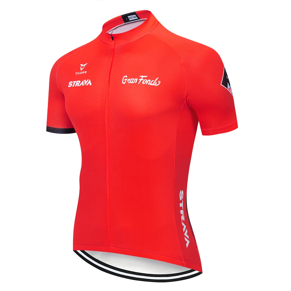 STRAVA короткий рукав Велосипедное трико одежда дышащий велосипед езда Ropa Ciclismo набор велосипедных Джерси флуоресцентный зеленый - Цвет: Cycling jersey