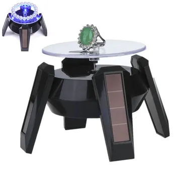 

Rotating Solar Powered Mobile Phone Watch Jewellery Display Stand + LED Light AXYD