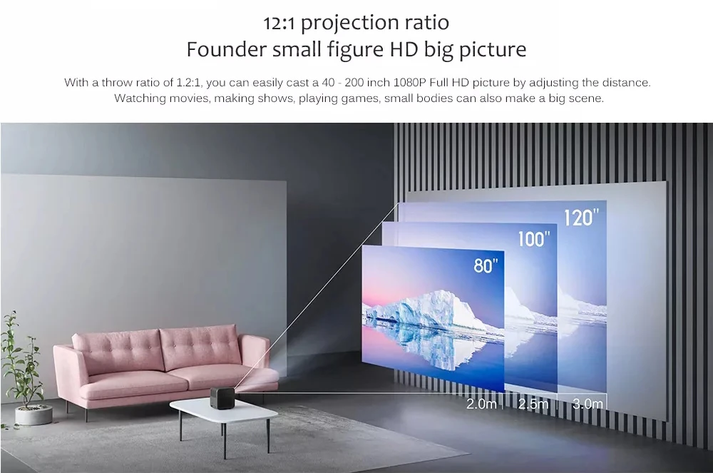 Xiaomi Fengmi Smart Lite DLP 3D проектор 550Ansi люмен 1080P Поддержка 4K Android 2+ 16 Гб Умный домашний кинотеатр проектор