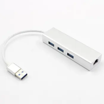 

Network Adapter USB 3.0 To Three Ports Ethernet RJ45 Lan Gigabit For 100 Mbps Connector