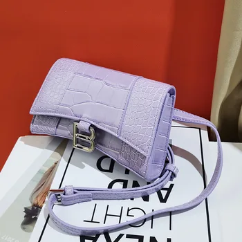 

2020 new product hourglass bag crocodile pattern handbag shoulder diagonal bag female pu bag casual trendy