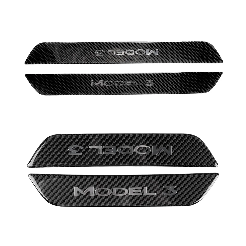 

Replacement For Tesla Model 3 4pcs/set Door Sill Protector Door Steps Protective Cover Trim Carbon Fiber Sticker